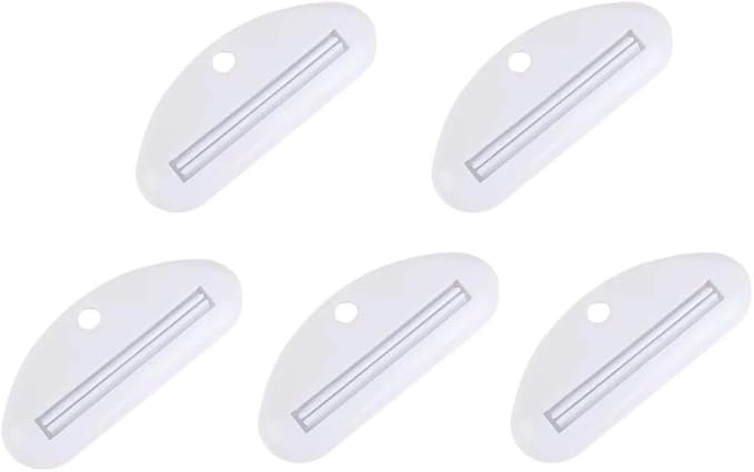 5Pcs White Toothpaste Squeezer, Plastic Toothpaste Tube Squeezer Dispenser by Aoukoslt
