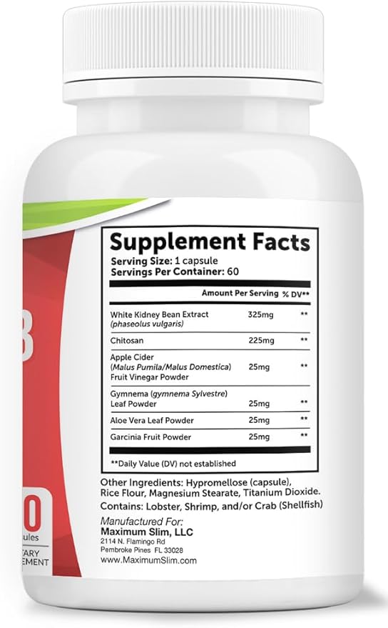 Maximum Slim Fat & Carb Blocker Pure Kidney Bean Extract - Image 3