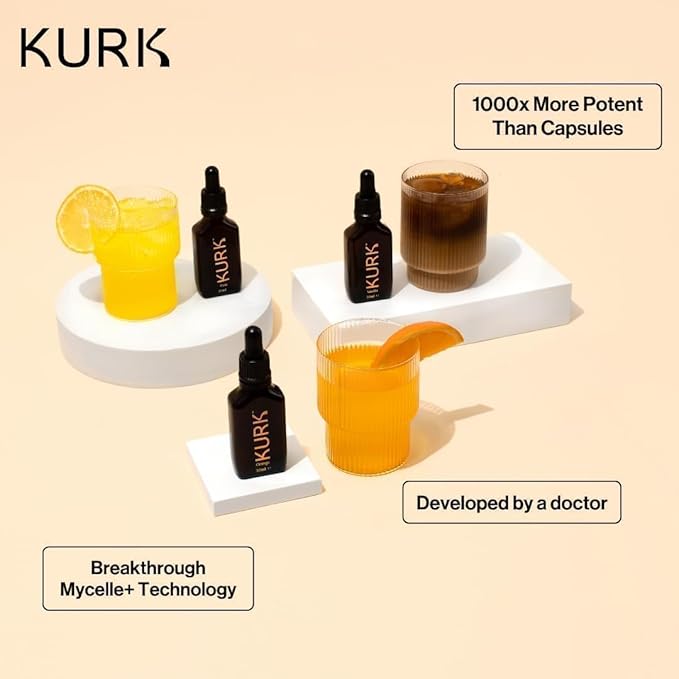 Kurk Essential Liquid Turmeric Curcumin Supplement, Organic Turmeric Drops - Image 4