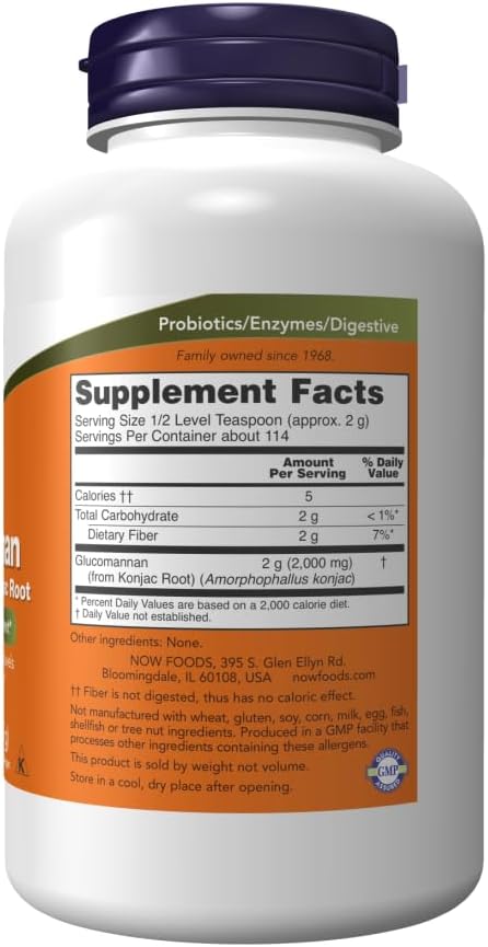 NOW Foods Supplements, Glucomannan Pure Powder, Supports Regularity*, Healthy - Image 2