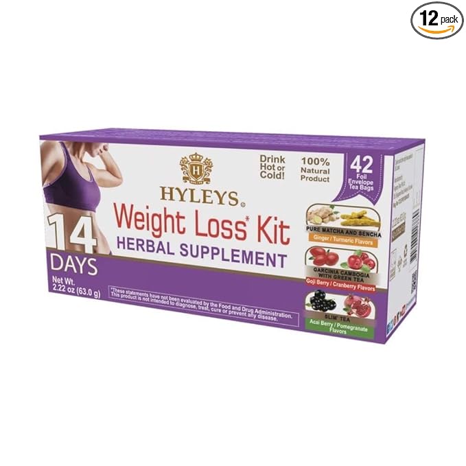 HYLEYS 14 Day Weight Loss Tea – 42 Tea Bags – Garcinia Cambogia, Matcha Green by HYLEYSTEA