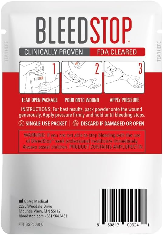 BleedStop™ First Aid Powder for Blood Clotting, Trauma Kit, Blood Thinner - Image 2