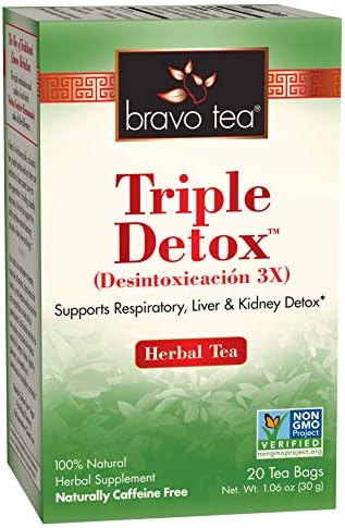 Bravo Tea Triple Detox Herbal Tea Caffeine Free, 20 Tea Bags by BravoTea