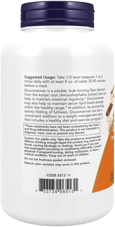 NOW Foods Supplements, Glucomannan Pure Powder, Supports Regularity*, Healthy - Image 3