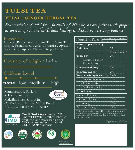 Luxmi Estates, Organic Tulsi Tea, 50 Tea Bags, Caffeine Free, Non-GM and Organic - Image 2