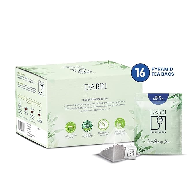 Dabri Sleep Easy Wellness Tea Bags 16 pyramid Tea bags | Rich Blend of - Image 3