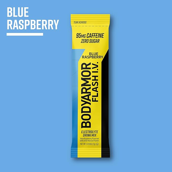 BODYARMOR Caffeinated Flash I.V. Electrolyte Packets Blue Raspberry - Image 4