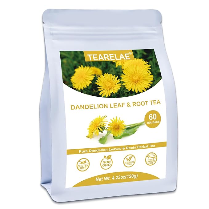 TEARELAE - Dandelion Leaf & Root Tea - 60 Counts Premium Dandelion Leaf and by TEARELAE
