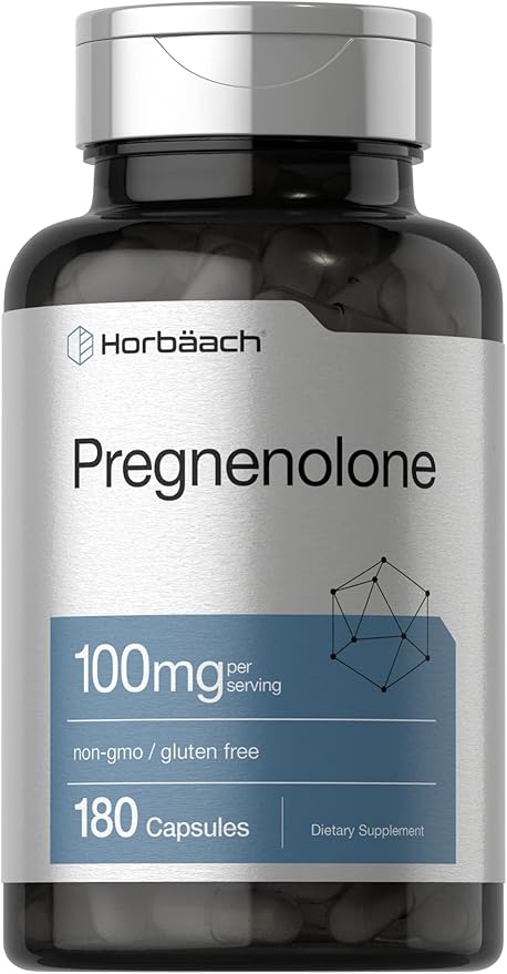 Horbäach Pregnenolone Supplement 100mg | 180 Capsules | Non-GMO and Gluten Free by HORBAACH