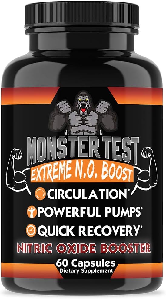 Angry Supplements Monster Test NO Capsules, Extreme N.O Booster, Quick Recovery by Angry+Supplements