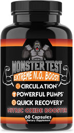 Angry Supplements Monster Test NO Capsules, Extreme N.O Booster, Quick Recovery by Angry+Supplements