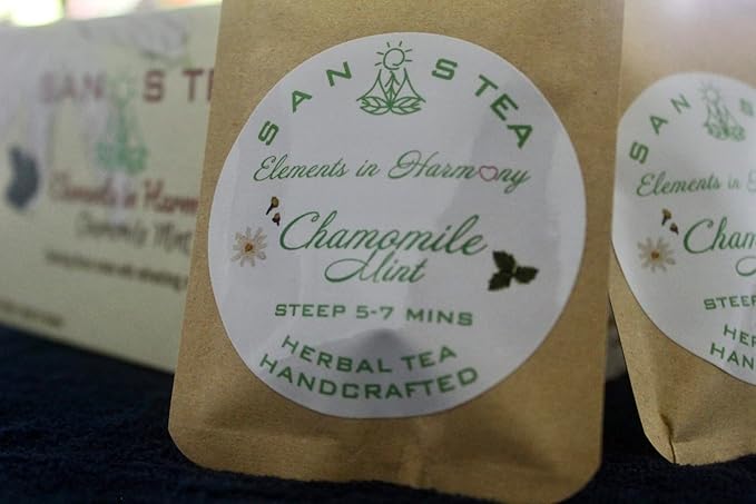 SanosTea Chamomile Mint Premium Organic Herbal Tea, handcrafted, calming and - Image 6