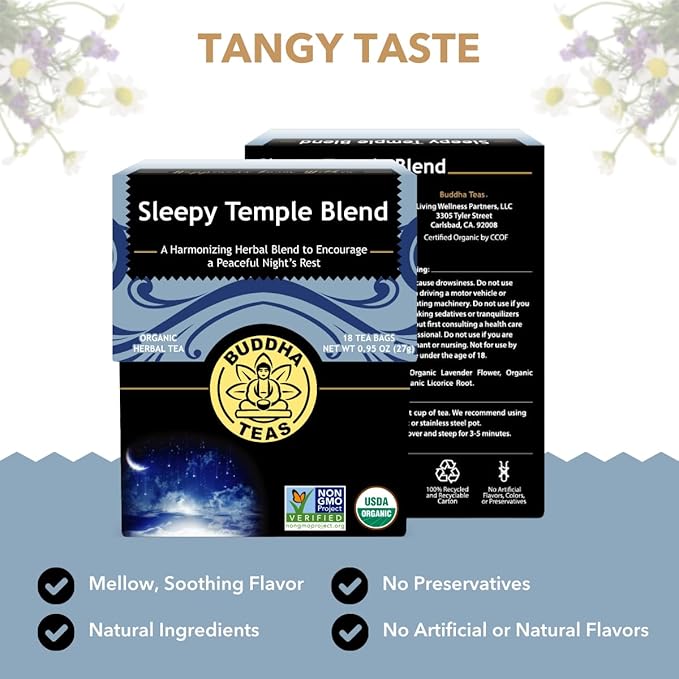 Buddha Teas - Sleepy Temple Blend - Organic Herbal Tea - - Image 3
