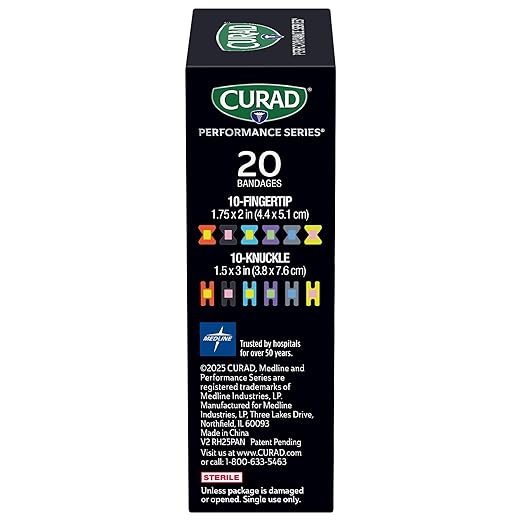 Curad Performance Series Fingertip and Knuckle Antibacterial Bandages, Extreme - Image 4
