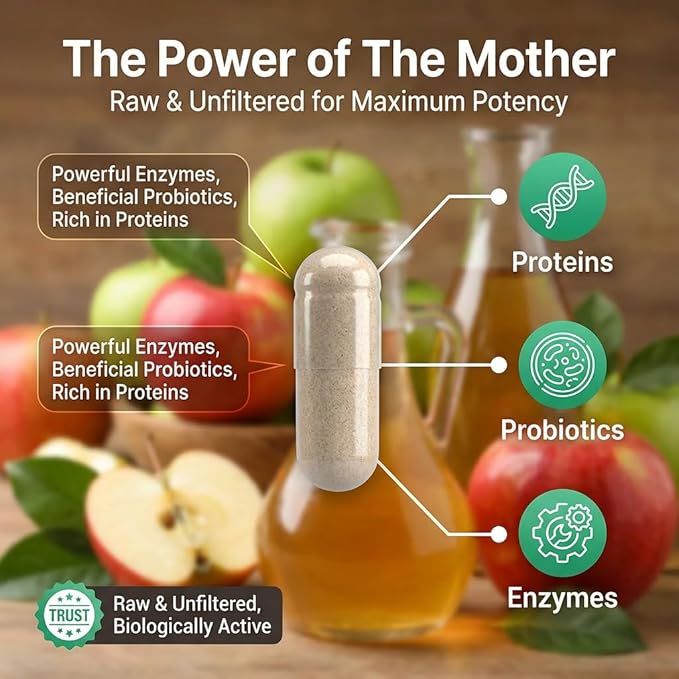 Herbtonics Raw Apple Cider Vinegar Capsules 1500mg - Image 4