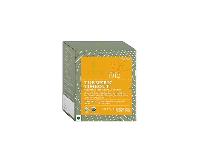 Luxmi Estates Turmeric Time-Out Herbal Tea 25 Tea Bags Pack by LuxmiEstates