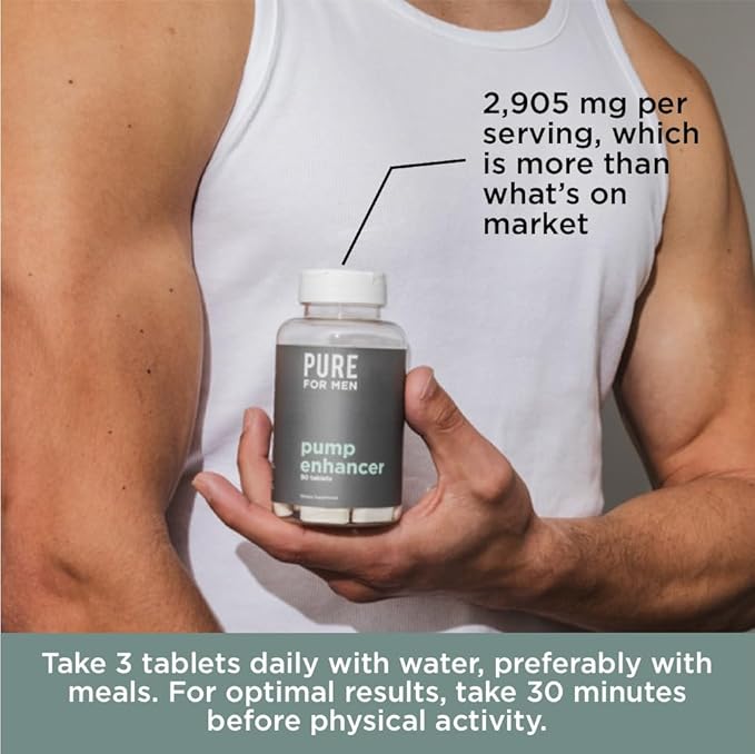 Pure for Men Pump Enhancer | Pre Workout Supplement for Muscle Pump, Stamina - Image 6