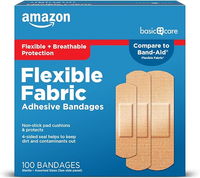 Amazon Basic Care Flexible Fabric Adhesive Bandages, First Aid by AmazonBasicCare