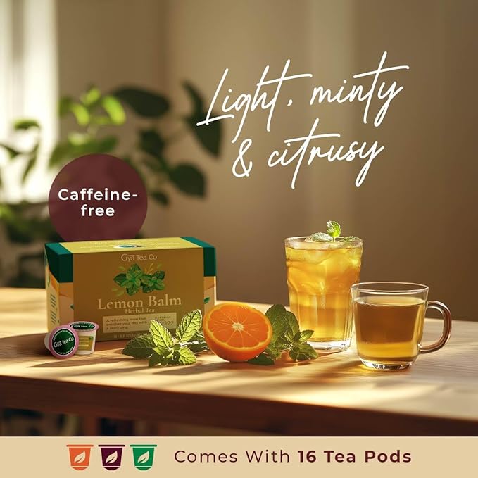 Gya Tea Co Lemon Balm Herbal Tea Pod- Decaf Wellness Tea - Image 3