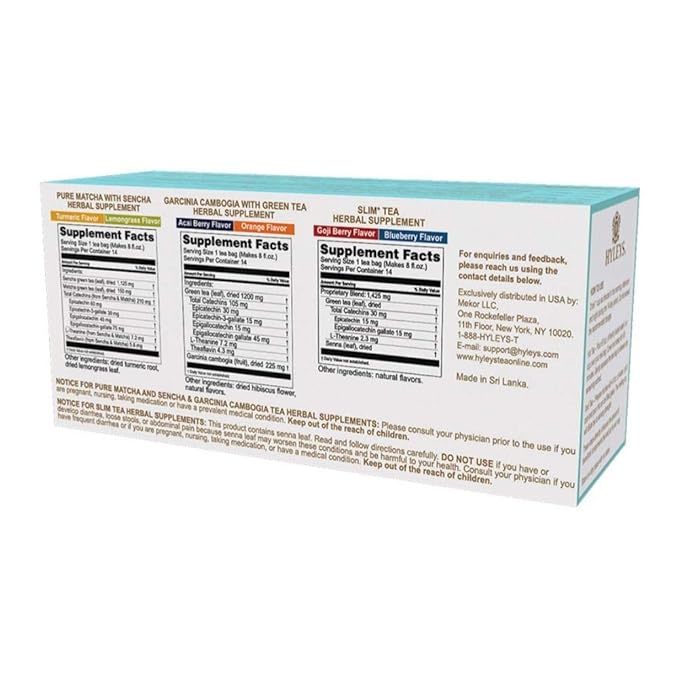 HYLEYS 14 Day Weight Loss Tea – 42 Tea Bags – Garcinia Cambogia, Matcha Green - Image 2