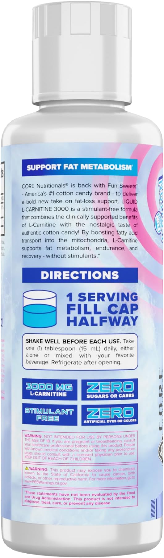 Core Nutritionals Liquid L-Carnitine Pre Workout | Support Fat Metabolism | - Image 3