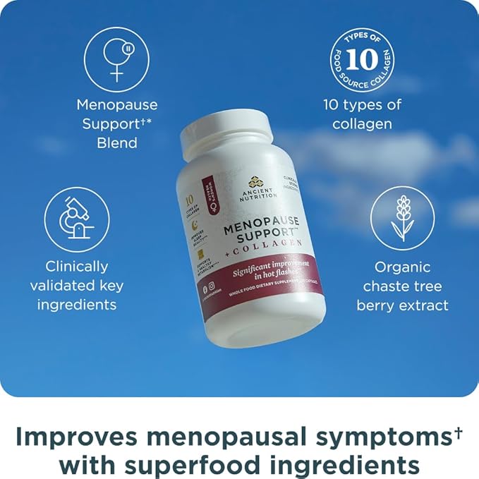 Ancient Nutrition Menopause Support + Collagen Supplement, Hydrolyzed Collagen - Image 2