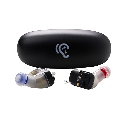 NANO HEARING AIDS First Ear Plus CIC, Portable Charging Case & Cable by NanoHearingAids