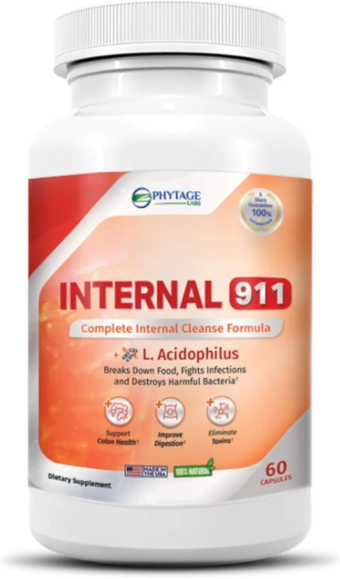 Internal 911 Colon Cleanse Detox Supplement by PhytAgeLabs
