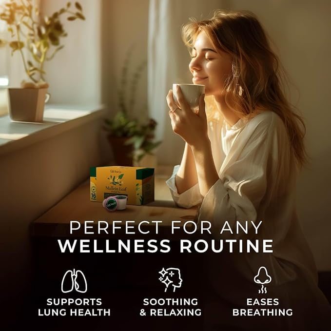 Gya Tea Co Mullein Leaf Herbal Tea Pod- Decaf Wellness Tea - Image 3