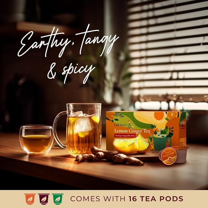 Gya Tea Co Lemon Ginger Herbal Tea Pod- Decaf Wellness Tea - Image 2