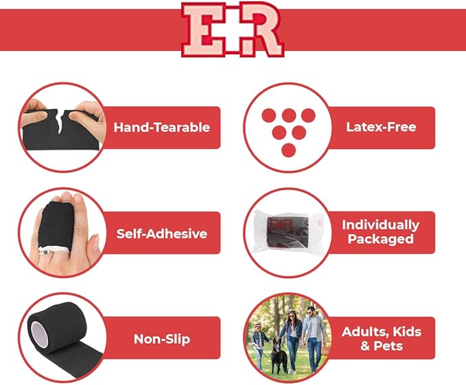 Ever Ready First Aid Self Adherent Cohesive Wrap Bandages, 2” x 5 Yards - Image 2