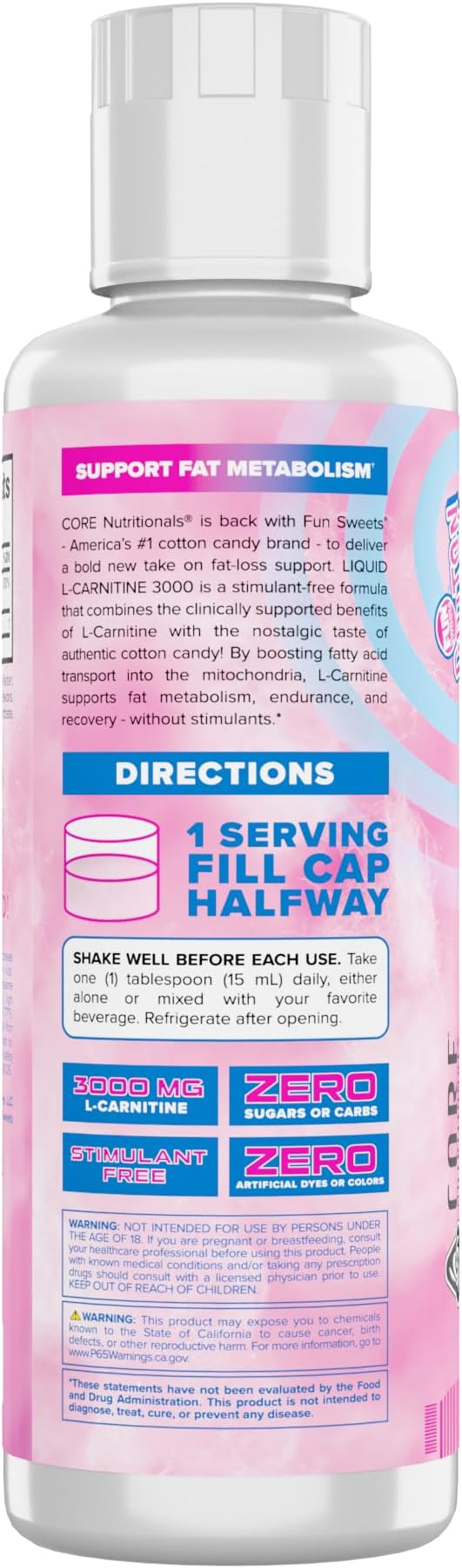 Core Nutritionals Liquid L-Carnitine Pre Workout | Support Fat Metabolism | - Image 3