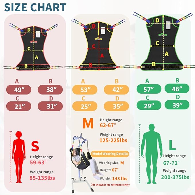 Universal Full Body Patient Lift Sling, Mesh Fabric Patient Sling Transfer and - Image 7