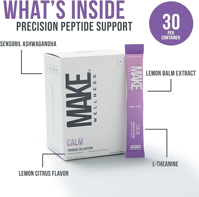 Calm Supplement | 30 Servings | Precision Peptide Support - Image 2