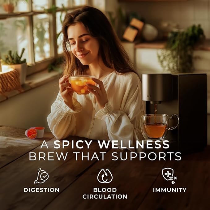 Gya Tea Co Turmeric Ginger Herbal Tea Pod- Decaf Wellness Tea - Image 3