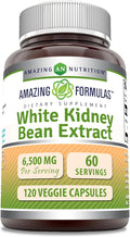 Amazing Formulas White Kidney Bean Extract 6500 Mg | Vegetarian Capsules | by Amazing+Nutrition
