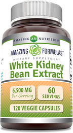 Amazing Formulas White Kidney Bean Extract 6500 Mg | Vegetarian Capsules | by Amazing+Nutrition