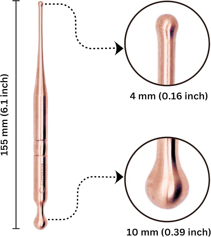 smartYOU Products CopperVive Pure Copper Acupressure & Massage Wand – Dual Tip - Image 2