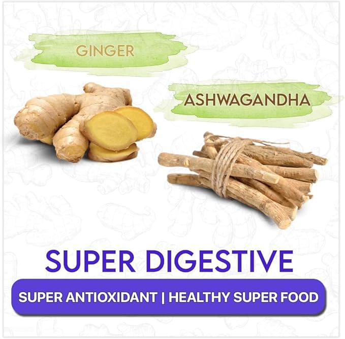 BLUE TEA - Ginger Ashwagandha Tea - 10 Count - Pyramid Tea Bag | HERBAL BLEND | - Image 4