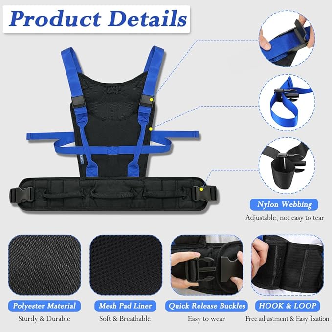 Gait Belt for Senior Transfer Belt Gait Belt - Image 4