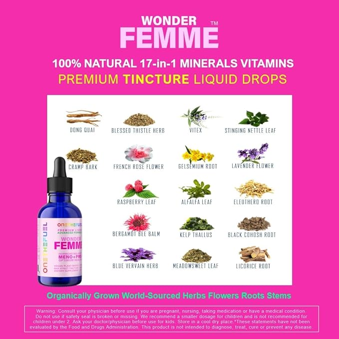 Wonder Femme Plant-Based Hormone Balance Menopause Hot Flashes Relief Support - Image 4