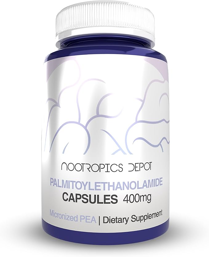 Nootropics Depot Palmitoylethanolamide Capsules | Pea | 400mg Pills | 180 Count by NootropicsDepot