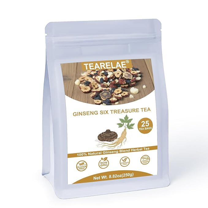 TEARELAE - Ginseng Six Treasure Tea - 10g x 25 Count - Traditional Chinese by TEARELAE