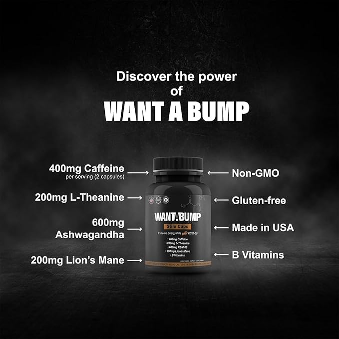 Want A BUMP Extreme Energy Pills | 400mg of Caffeine | B-Vitamins | 600mg - Image 2