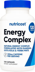 Nutricost Natural Energy Pills Complex 120 Capsules, 100mg Caffeine by Nutricost