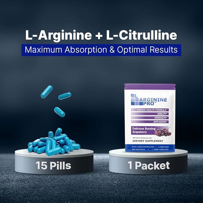 L-ARGININE PRO Supplement Powder | 30 Packets Single Serve Travel Size | 5 - Image 5