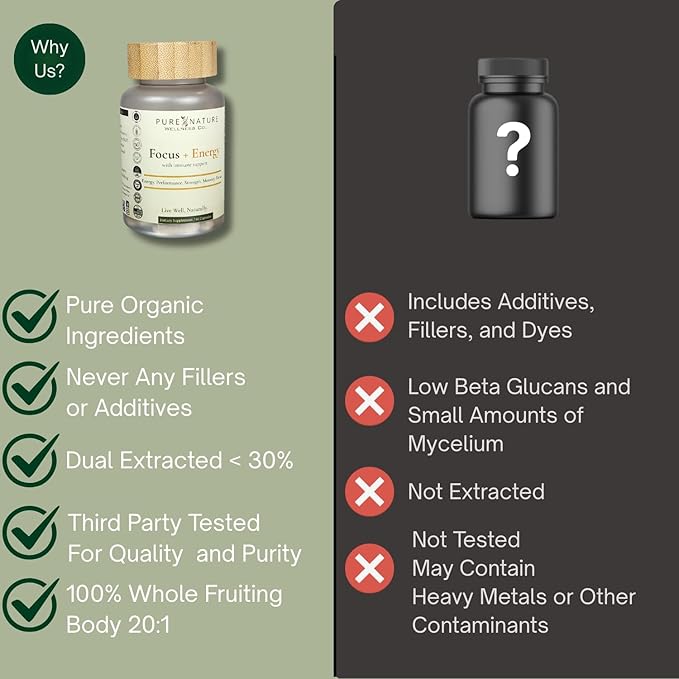 Focus + Energy + Performance Support-6-in-1 Mushroom Nootropic & Mitochondrial - Image 3