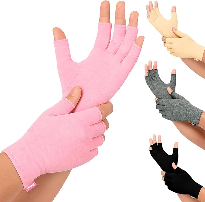 Vive Pink Arthritis Hand Compression Gloves by Vive