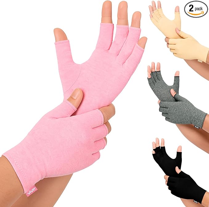 Vive Pink Arthritis Hand Compression Gloves by Vive
