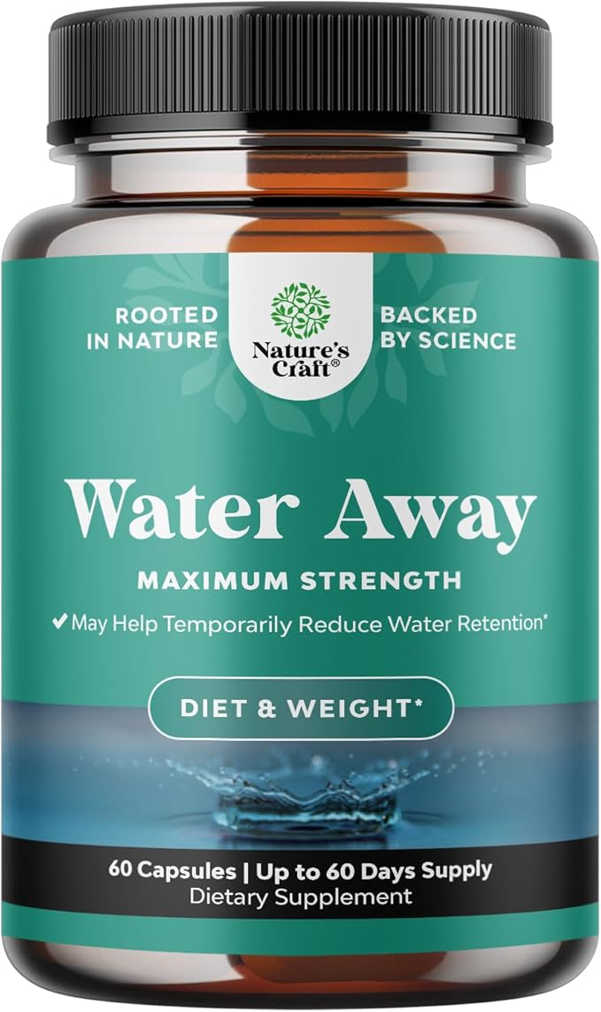 Water Away Supplement for Fast Bloating and Swelling Relief Pure Natural by NaturesCraft